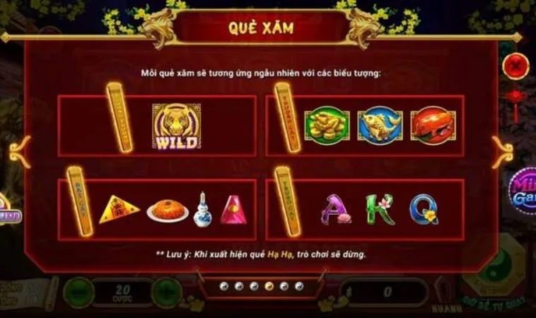 Các biểu tượng trong game Nổ Hũ Xin Xăm tại 12Play