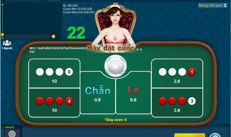 Các cửa cược trong game Xóc Đĩa tại 12Play